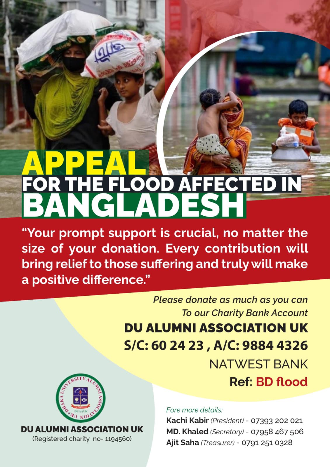 Appeal for the Flood Affected in Bangladesh